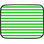 Horizontal Stripes - White and Lime Green Double Sided Fleece Blanket (Mini)