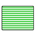 Horizontal Stripes - White and Lime Green Double Sided Fleece Blanket (Small) (Two Sides)