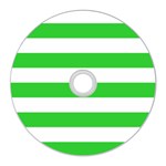Horizontal Stripes - White and Lime Green CD Wall Clock