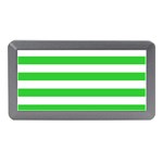 Horizontal Stripes - White and Lime Green Memory Card Reader (Mini)