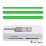 Horizontal Stripes - White and Lime Green Memory Card Reader (Stick)
