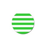 Horizontal Stripes - White and Lime Green Golf Ball Marker