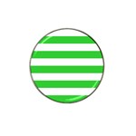 Horizontal Stripes - White and Lime Green Hat Clip Ball Marker