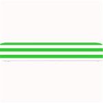 Horizontal Stripes - White and Lime Green Small Bar Mat