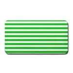 Horizontal Stripes - White and Lime Green Medium Bar Mat