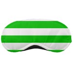 Horizontal Stripes - White and Lime Green Sleeping Mask