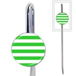 Horizontal Stripes - White and Lime Green Book Mark