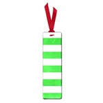 Horizontal Stripes - White and Lime Green Small Book Mark