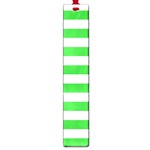 Horizontal Stripes - White and Lime Green Large Book Mark