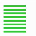 Horizontal Stripes - White and Lime Green Small Garden Flag (Two Sides)