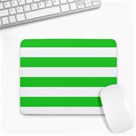 Horizontal Stripes - White and Lime Green Small Mousepad