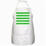 Horizontal Stripes - White and Lime Green BBQ Apron