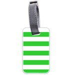 Horizontal Stripes - White and Lime Green Luggage Tag (Two Sides)