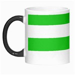 Horizontal Stripes - White and Lime Green Morph Mug