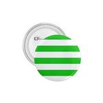 Horizontal Stripes - White and Lime Green 1.75  Button