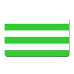 Horizontal Stripes - White and Lime Green Magnet (Rectangular)