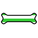 Horizontal Stripes - White and Lime Green Magnet (Dog Bone)