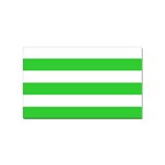 Horizontal Stripes - White and Lime Green Sticker Rectangular (100 pack)