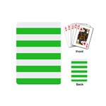 Horizontal Stripes - White and Lime Green Playing Cards (Mini)