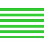 Horizontal Stripes - White and Lime Green Birthday Cake 3D Greeting Card (7x5)