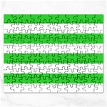Horizontal Stripes - White and Lime Green Jigsaw Puzzle (Rectangular)
