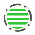 Horizontal Stripes - White and Lime Green Poker Chip Card Guard (10 pack)