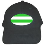 Horizontal Stripes - White and Lime Green Black Cap