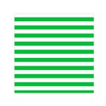 Horizontal Stripes - White and Dark Pastel Green Small Satin Scarf  (Square)