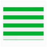 Horizontal Stripes - White and Dark Pastel Green Small Glasses Cloth (2 Sides)
