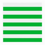 Horizontal Stripes - White and Dark Pastel Green Medium Glasses Cloth (2 Sides)