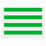 Horizontal Stripes - White and Dark Pastel Green Large Glasses Cloth (2 Sides)
