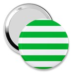 Horizontal Stripes - White and Dark Pastel Green 3  Handbag Mirror