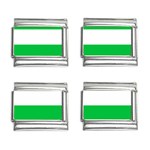 Horizontal Stripes - White and Dark Pastel Green 9mm Italian Charm (4 pack)