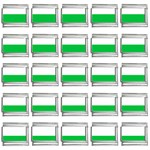 Horizontal Stripes - White and Dark Pastel Green 9mm Italian Charm (25 pack)