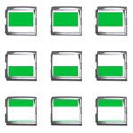Horizontal Stripes - White and Dark Pastel Green Mega Link Italian Charm (9 pack)