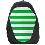 Horizontal Stripes - White and Dark Pastel Green Backpack Bag