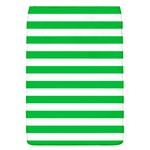 Horizontal Stripes - White and Dark Pastel Green Removable Flap Cover (S)