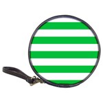 Horizontal Stripes - White and Dark Pastel Green Classic 20-CD Wallet