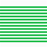 Horizontal Stripes - White and Dark Pastel Green Collage 11  x 14 
