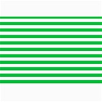 Horizontal Stripes - White and Dark Pastel Green Collage 12  x 18 