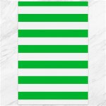 Horizontal Stripes - White and Dark Pastel Green Canvas 12  x 18 