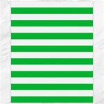 Horizontal Stripes - White and Dark Pastel Green Canvas 16  x 20 