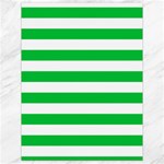 Horizontal Stripes - White and Dark Pastel Green Canvas 18  x 24 
