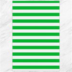 Horizontal Stripes - White and Dark Pastel Green Canvas 24  x 36 
