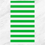 Horizontal Stripes - White and Dark Pastel Green Canvas 40  x 72 
