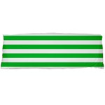 Horizontal Stripes - White and Dark Pastel Green Body Pillow Case (Dakimakura) (One Side)