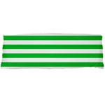 Horizontal Stripes - White and Dark Pastel Green Body Pillow Case Dakimakura (Two Sides)