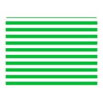 Horizontal Stripes - White and Dark Pastel Green Double Sided Flano Blanket (Mini)