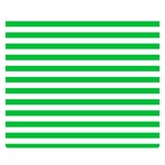 Horizontal Stripes - White and Dark Pastel Green Double Sided Flano Blanket (Small)
