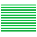 Horizontal Stripes - White and Dark Pastel Green Double Sided Flano Blanket (Medium)